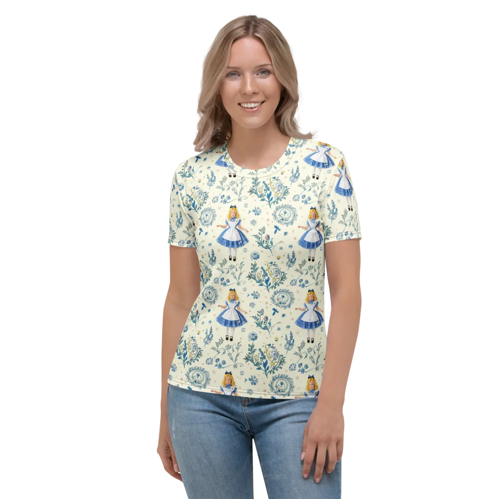 Wonderland Herbarium on Women's Crew Neck T-Shirt — Front