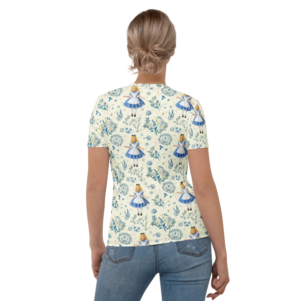 Wonderland Herbarium on Women's Crew Neck T-Shirt — Back