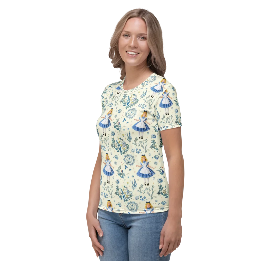 Wonderland Herbarium on Women's Crew Neck T-Shirt — Left