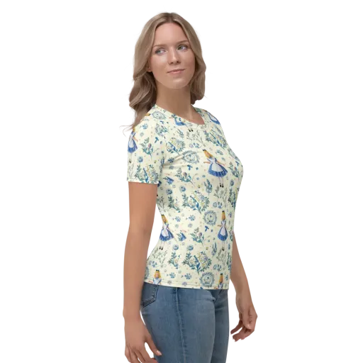 Wonderland Herbarium on a Women's Crew Neck T-Shirt