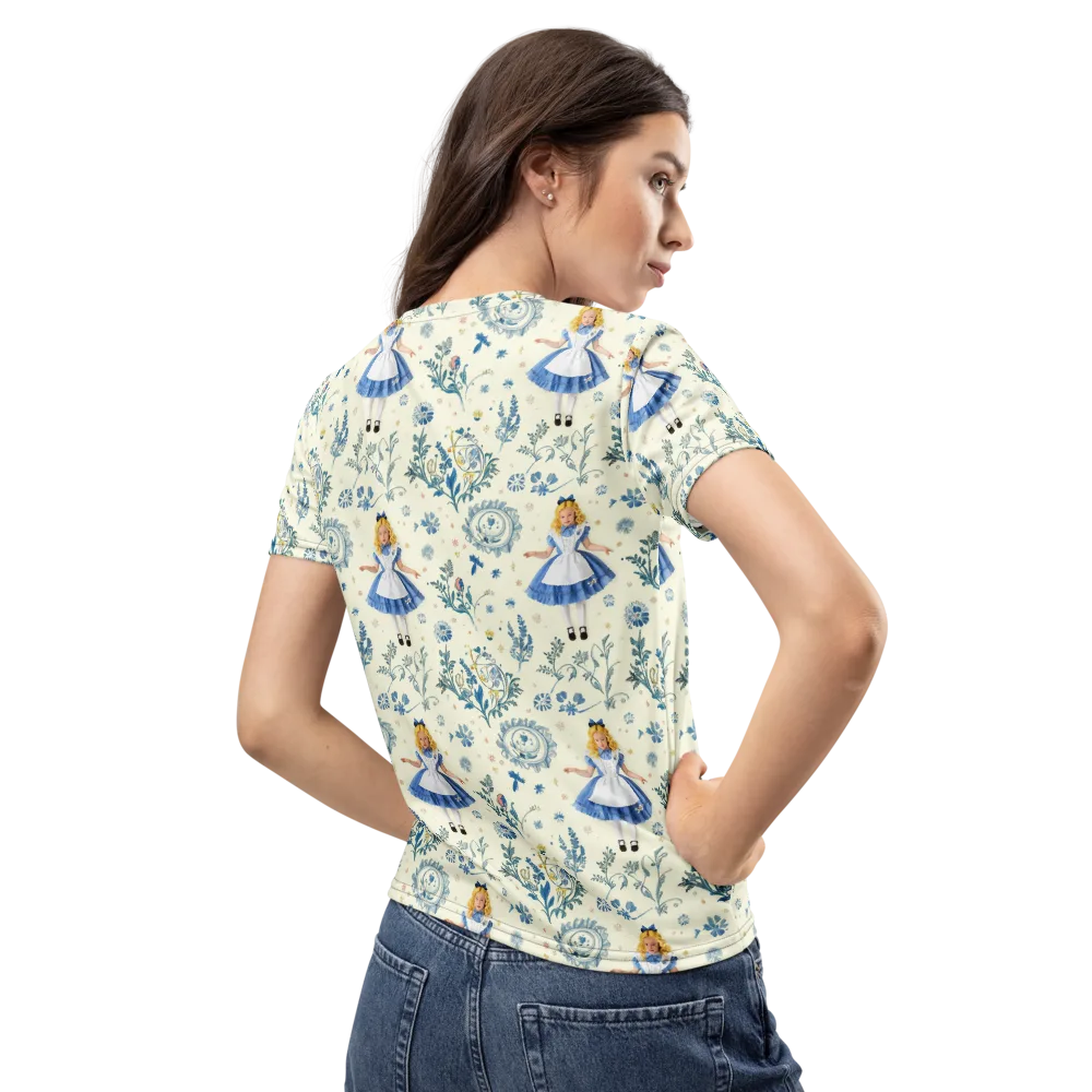 Wonderland Herbarium on Women's Crew Neck T-Shirt — Back
