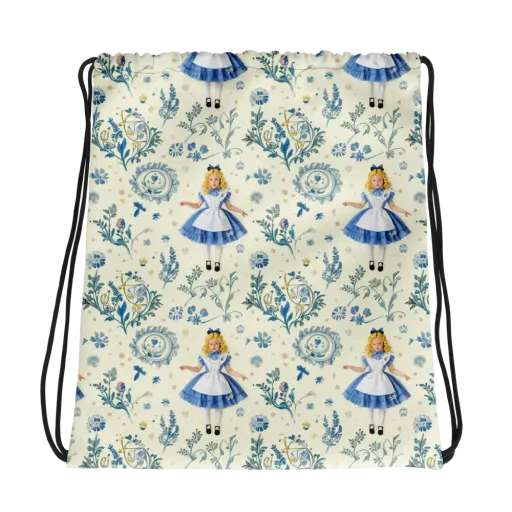 Wonderland Herbarium on a Drawstring Bag