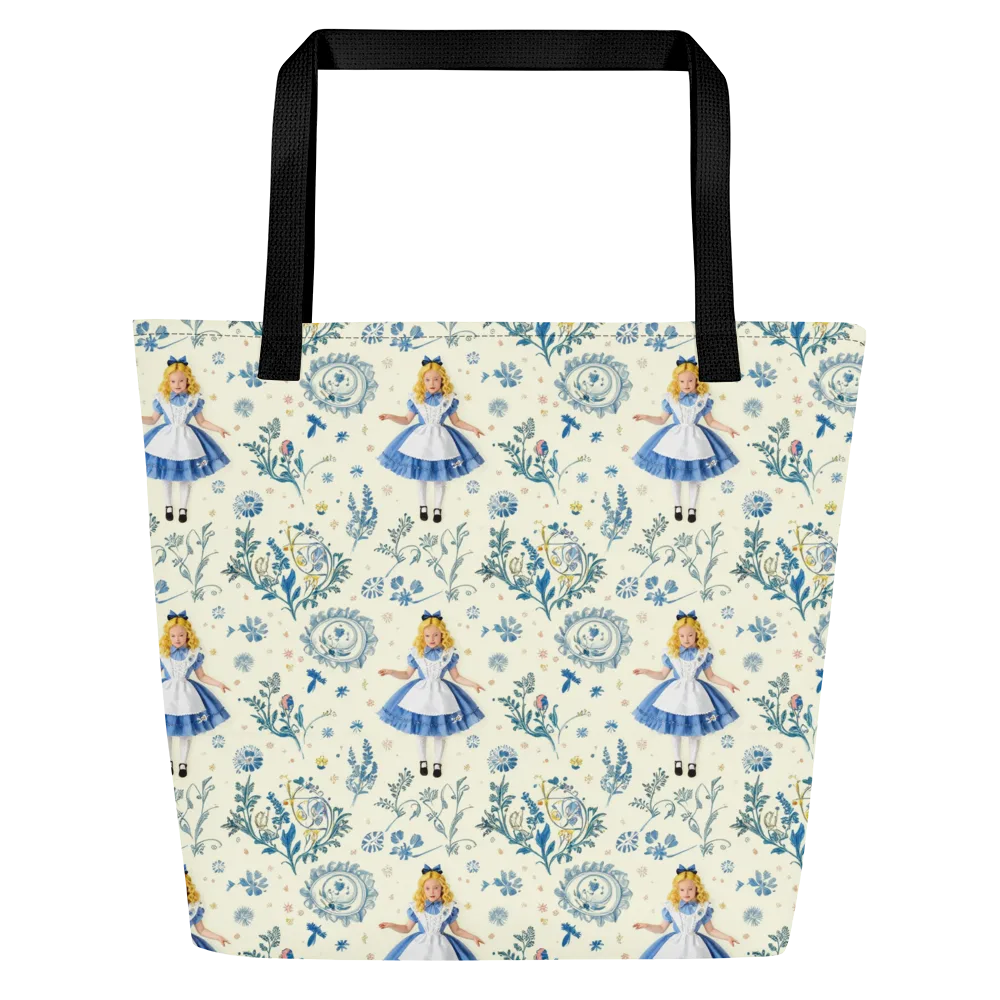 Wonderland Herbarium on Large Tote Bag W/ Pocket — Front