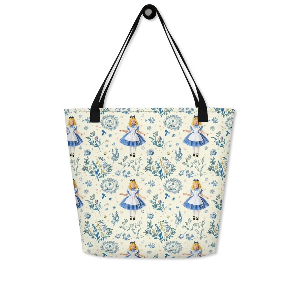 Wonderland Herbarium on Large Tote Bag W/ Pocket — Front