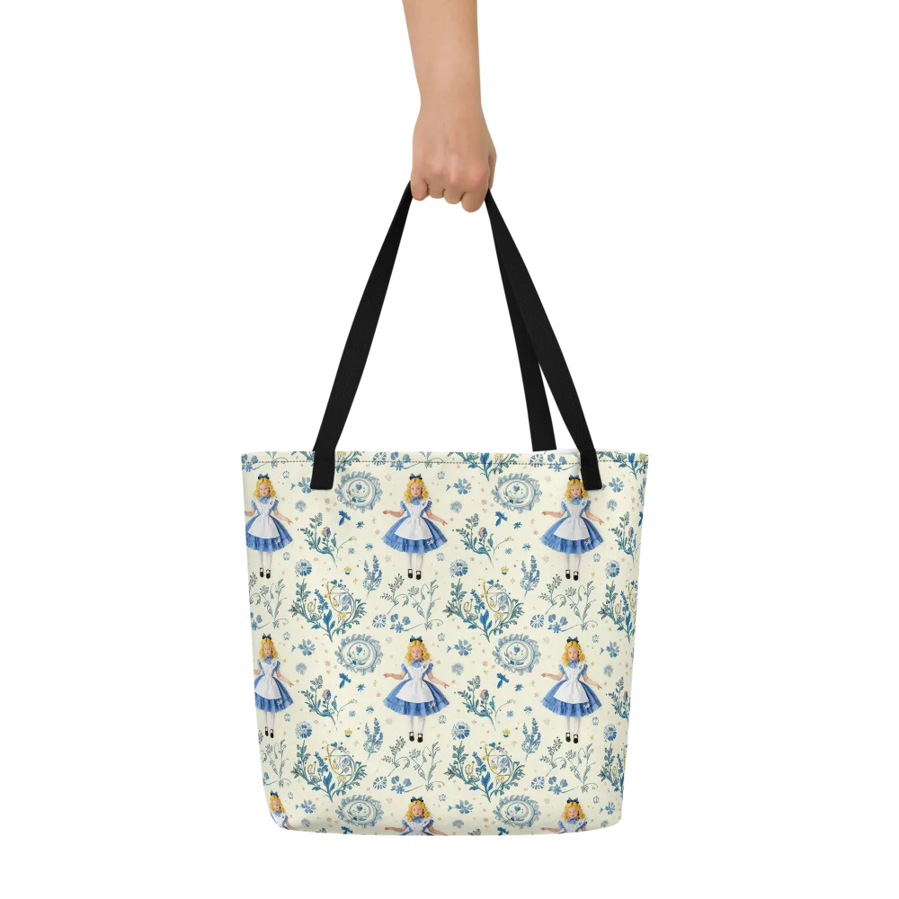 Wonderland Herbarium on Large Tote Bag W/ Pocket — Front