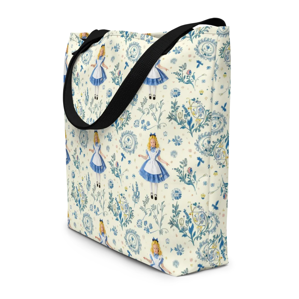 Wonderland Herbarium on Large Tote Bag W/ Pocket — Front