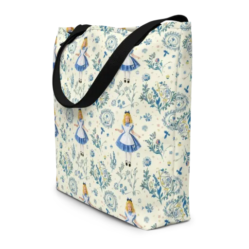 Wonderland Herbarium on a Large Tote Bag W/ Pocket