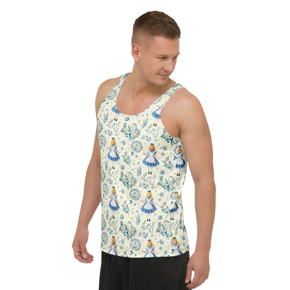 Wonderland Herbarium on Men's Tank Top — Left Front