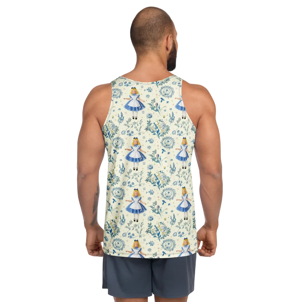 Wonderland Herbarium on Men's Tank Top — Back