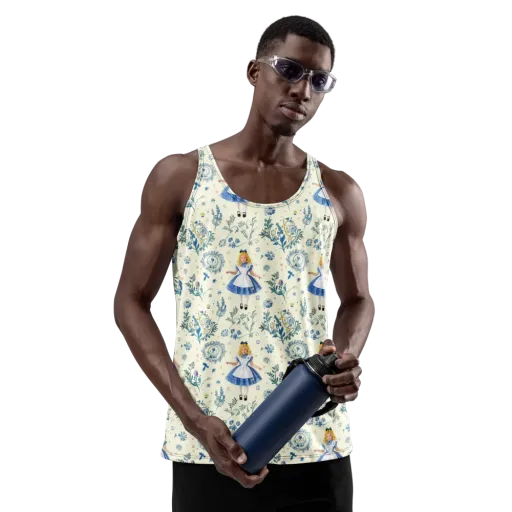 Wonderland Herbarium on a Men's Tank Top