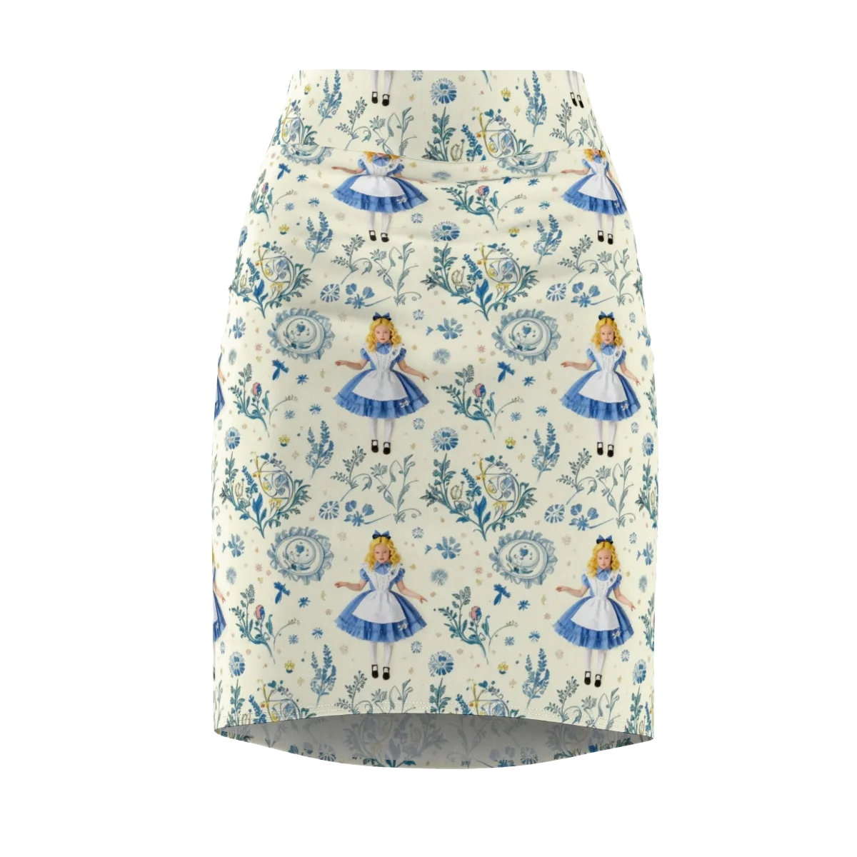 Wonderland Herbarium on Pencil Skirt — Front