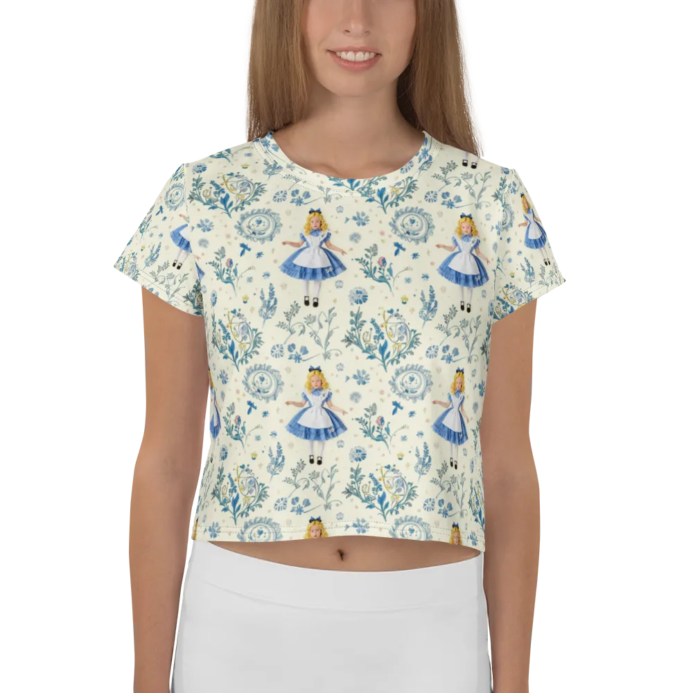 Wonderland Herbarium on Crop Tee — Front