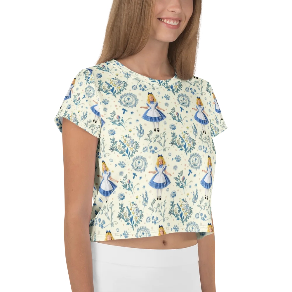 Wonderland Herbarium on Crop Tee — Right