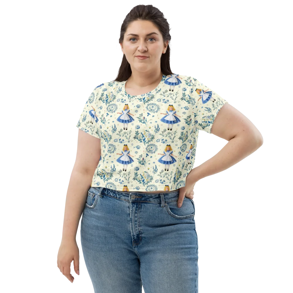 Wonderland Herbarium on Crop Tee — Front