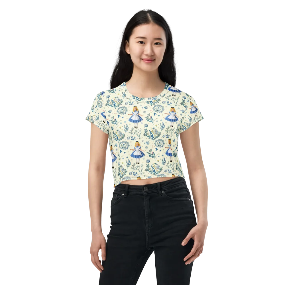 Wonderland Herbarium on Crop Tee — Front