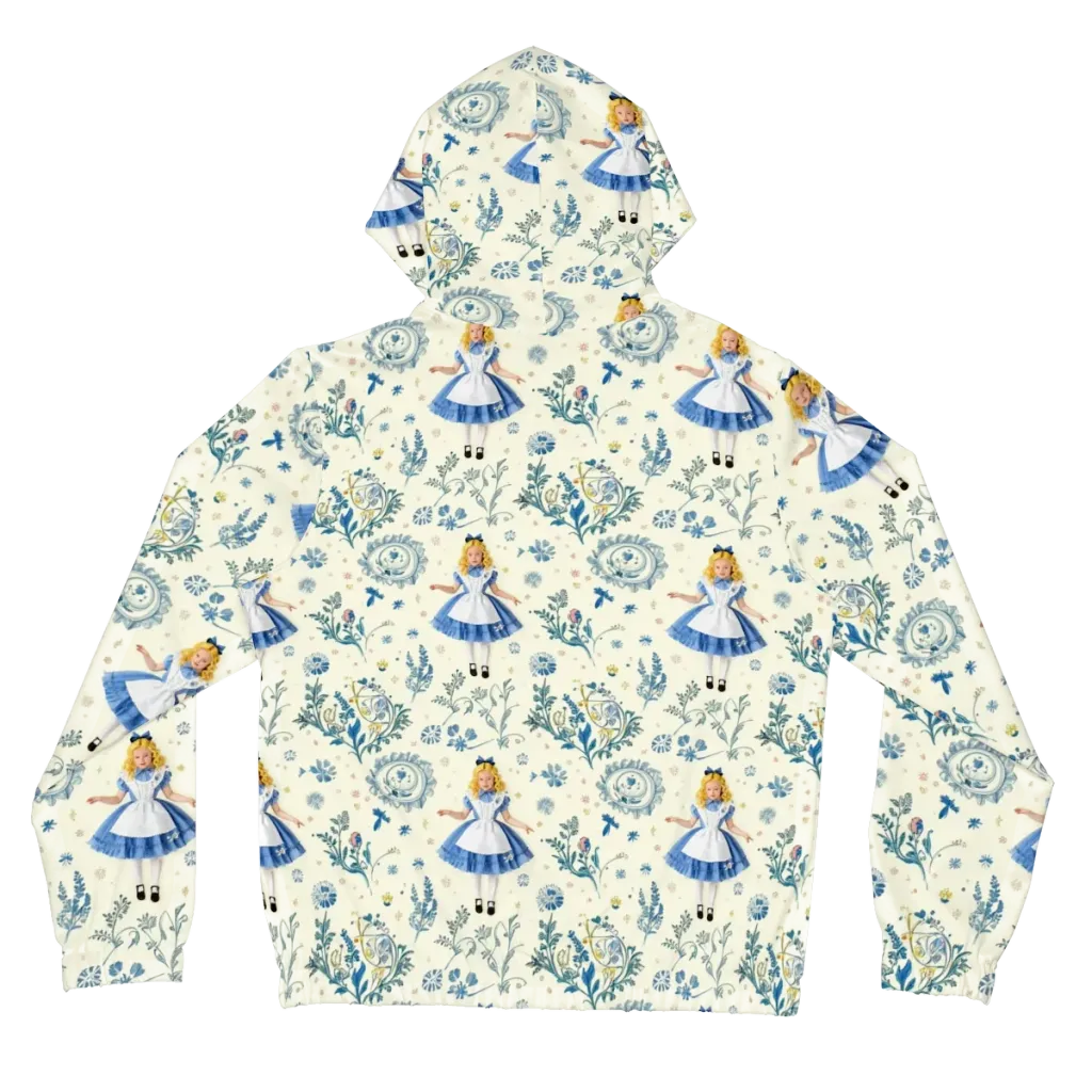 Wonderland Herbarium on Women's Full-Zip Hoodie — Back
