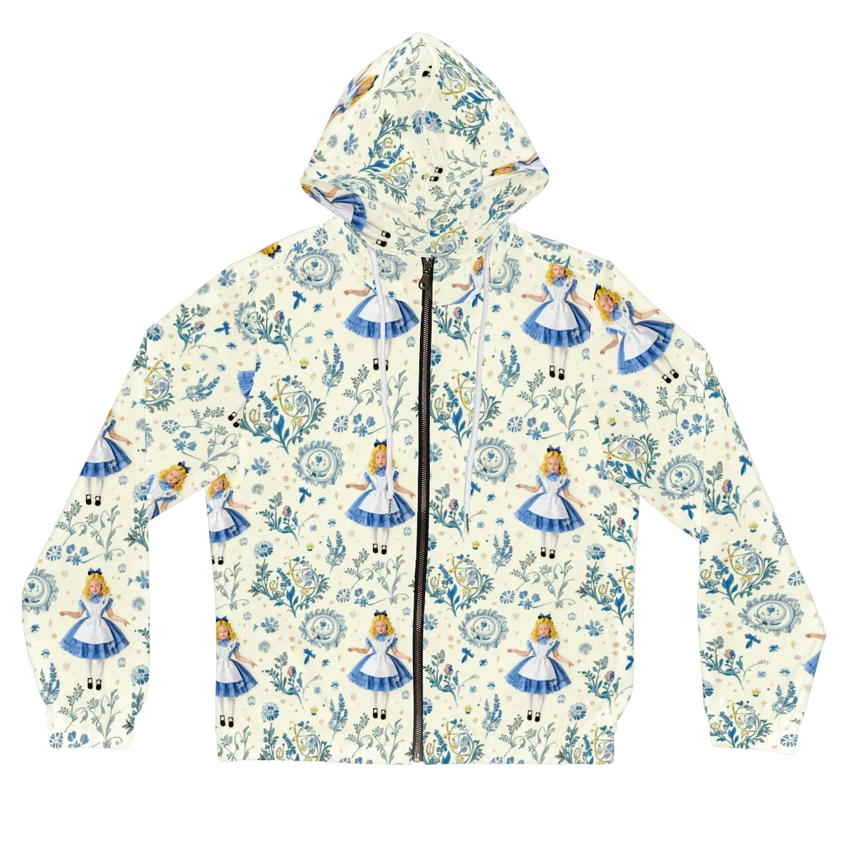 Wonderland Herbarium on Women's Full-Zip Hoodie — Front