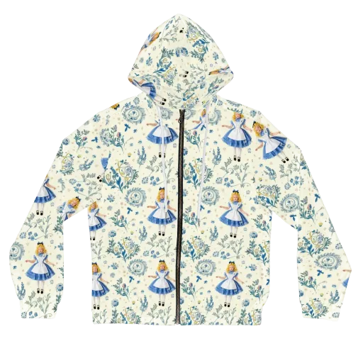 Wonderland Herbarium on a Women's Full-Zip Hoodie