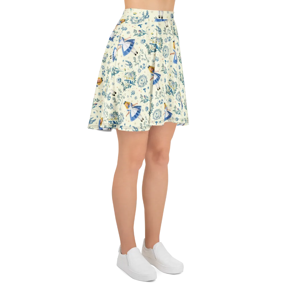 Wonderland Herbarium on Skater Skirt — Right