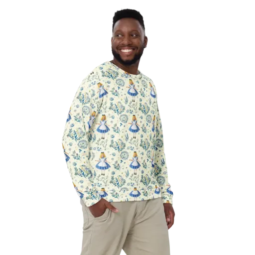 Wonderland Herbarium on a Sweatshirt