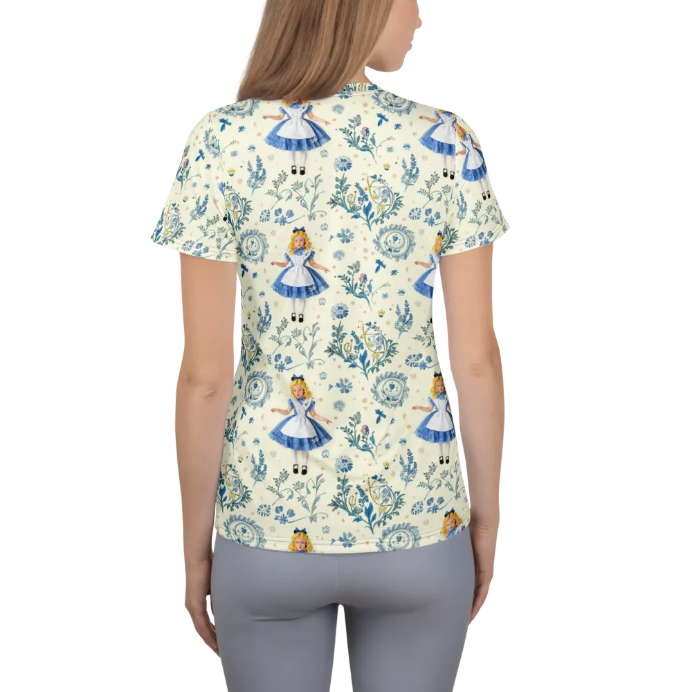 Wonderland Herbarium on Women's Athletic T-Shirt — Back