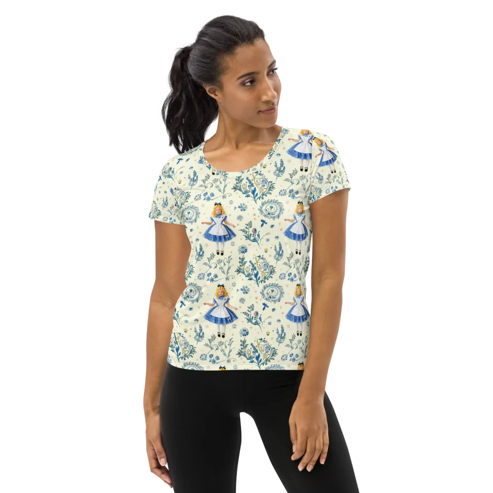 Wonderland Herbarium on Women's Athletic T-Shirt — Front