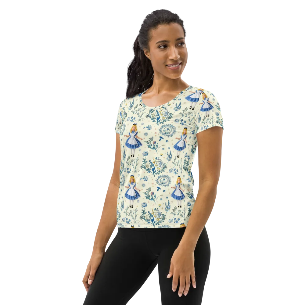 Wonderland Herbarium on Women's Athletic T-Shirt — Left