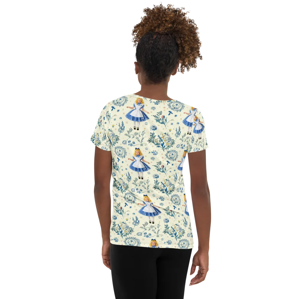 Wonderland Herbarium on Women's Athletic T-Shirt — Back