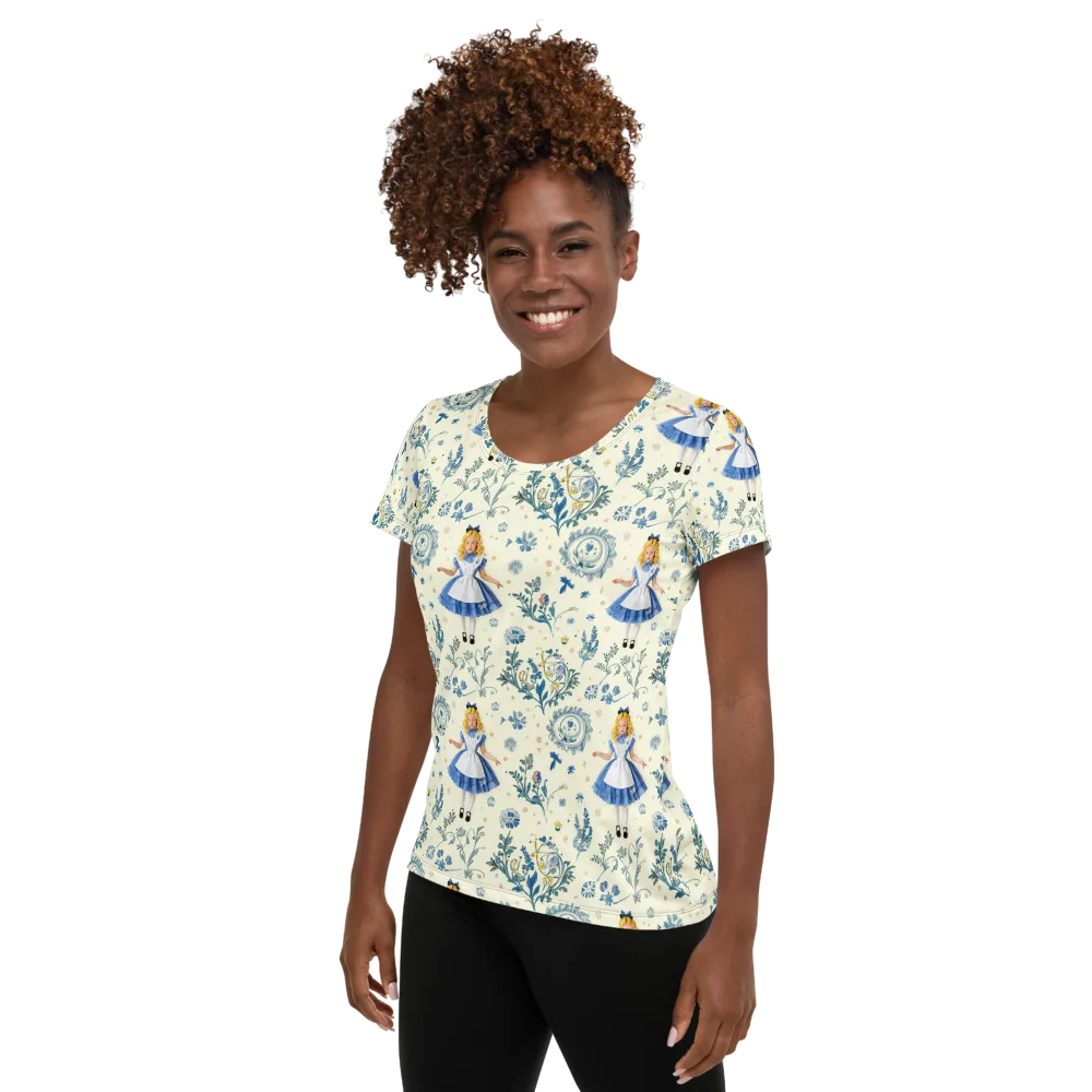Wonderland Herbarium on Women's Athletic T-Shirt — Left