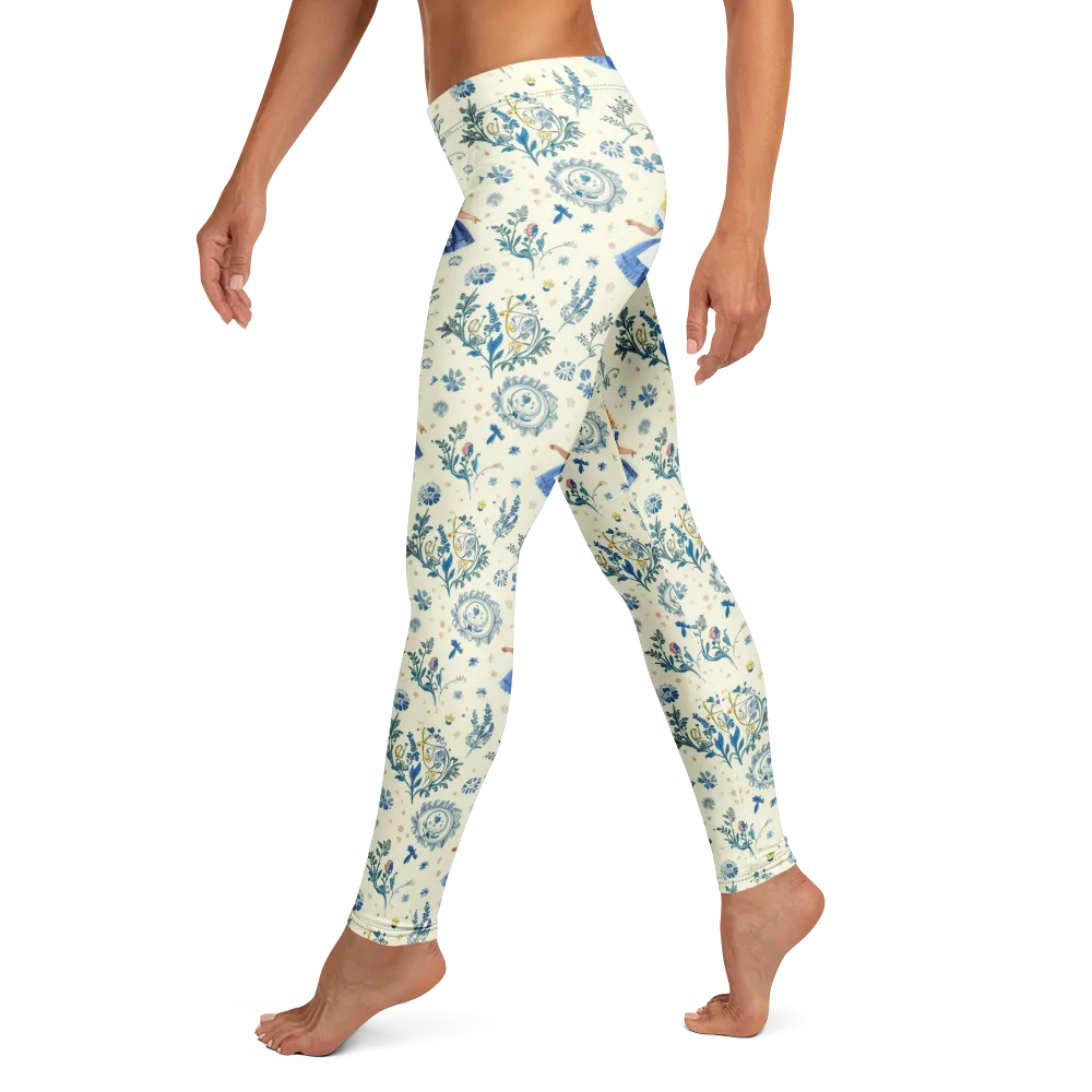 Wonderland Herbarium on Leggings — Left