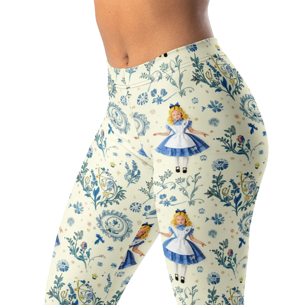 Wonderland Herbarium on Leggings — Left Front