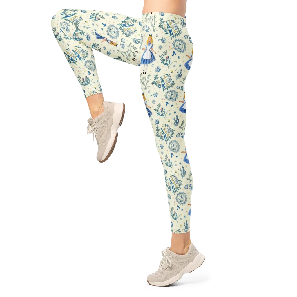 Wonderland Herbarium on Leggings — Left