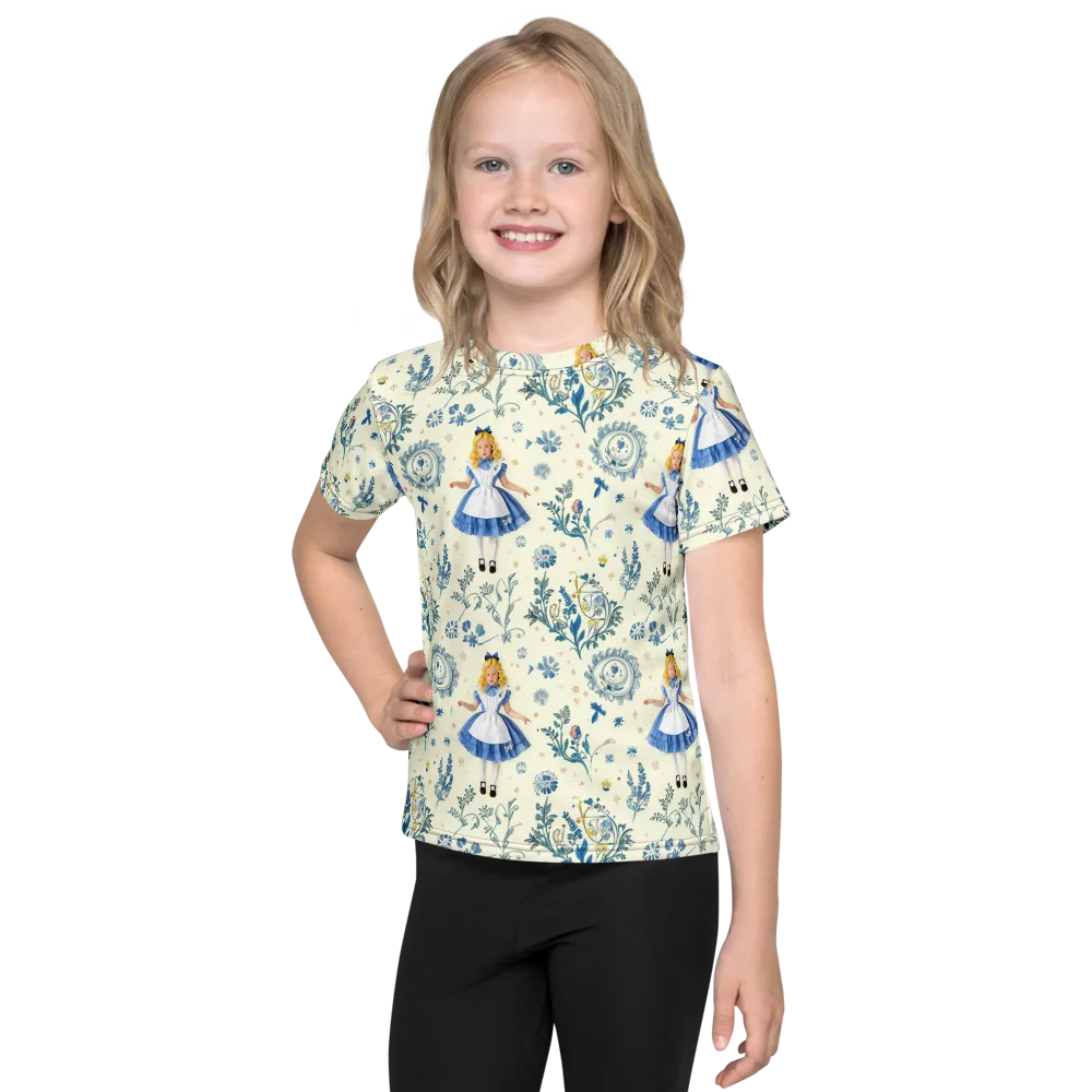 Wonderland Herbarium on Kids Crew Neck T-Shirt — Front