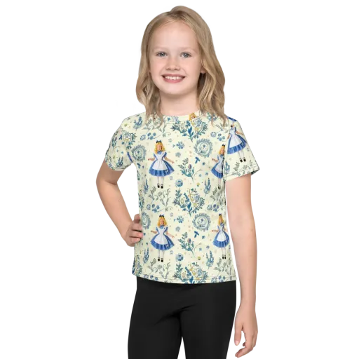 Wonderland Herbarium on a Kids Crew Neck T-Shirt