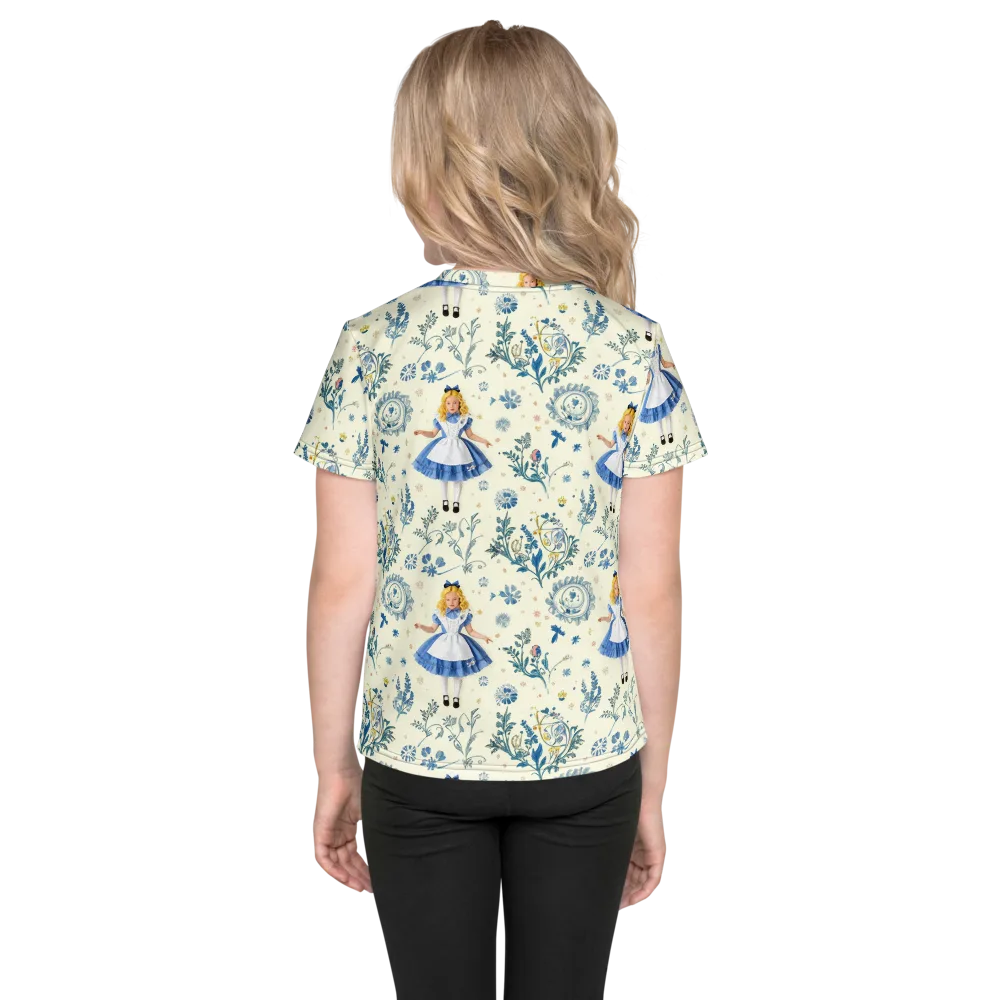 Wonderland Herbarium on Kids Crew Neck T-Shirt — Back