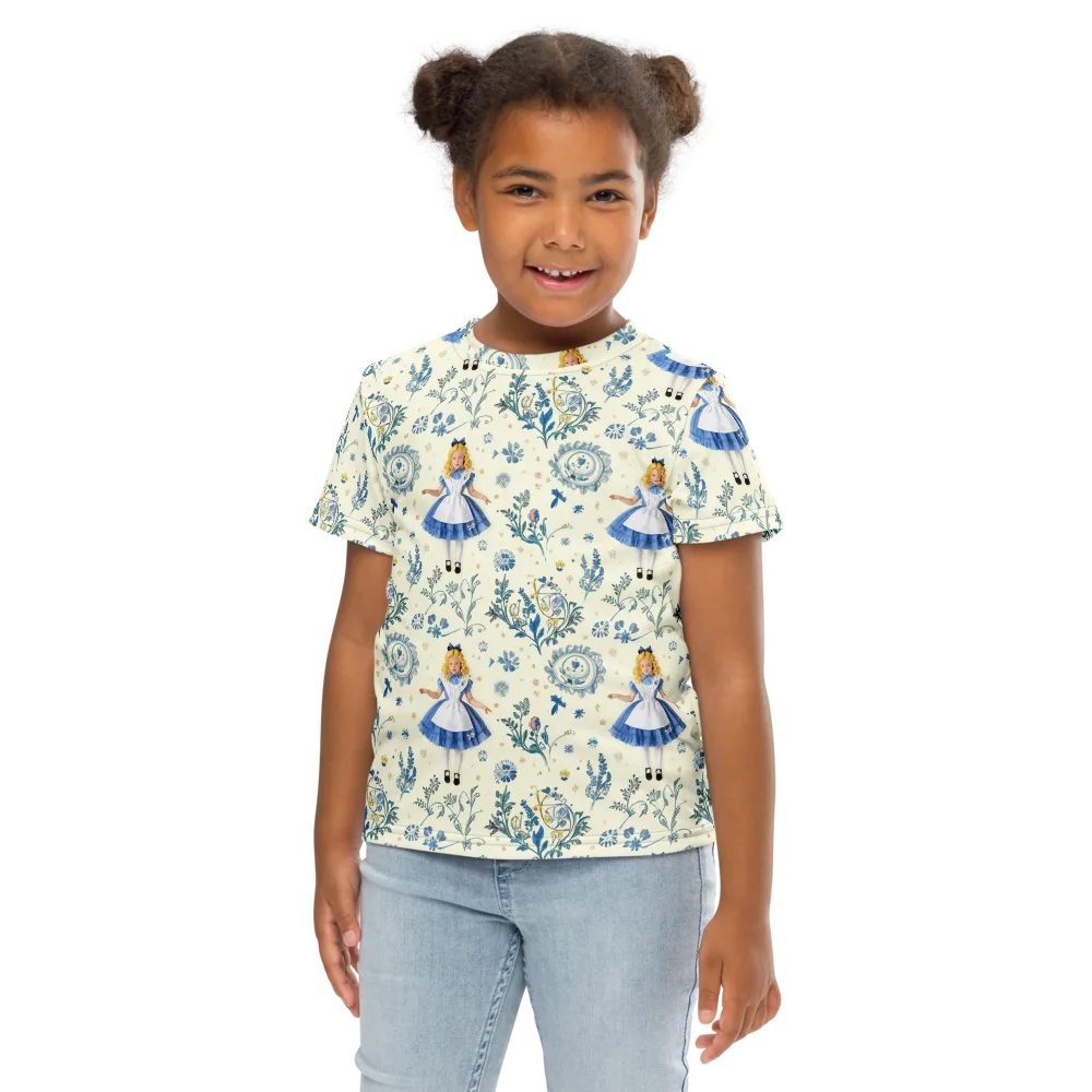 Wonderland Herbarium on Kids Crew Neck T-Shirt — Front