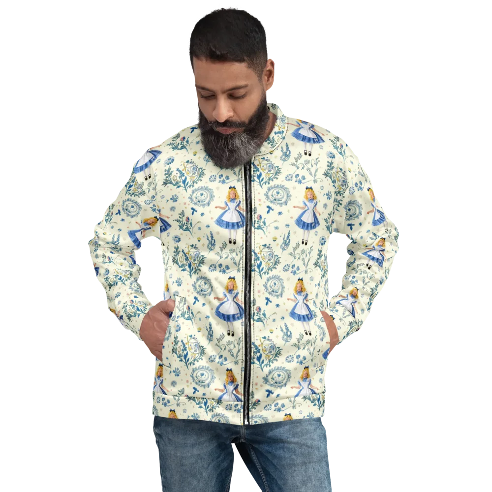 Wonderland Herbarium on Bomber Jacket — Front