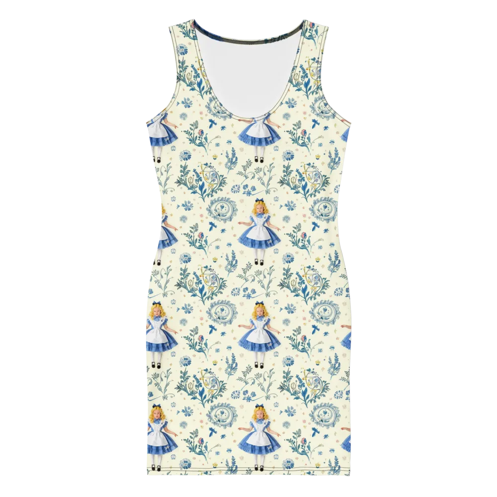 Wonderland Herbarium on Bodycon Dress — Front
