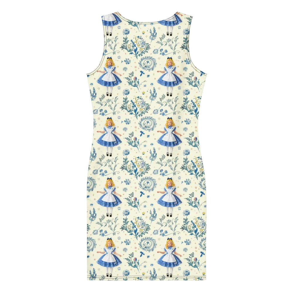 Wonderland Herbarium on Bodycon Dress — Back