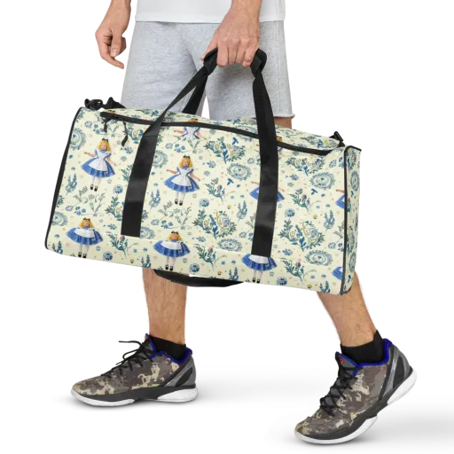 Wonderland Herbarium on a Duffle Bag