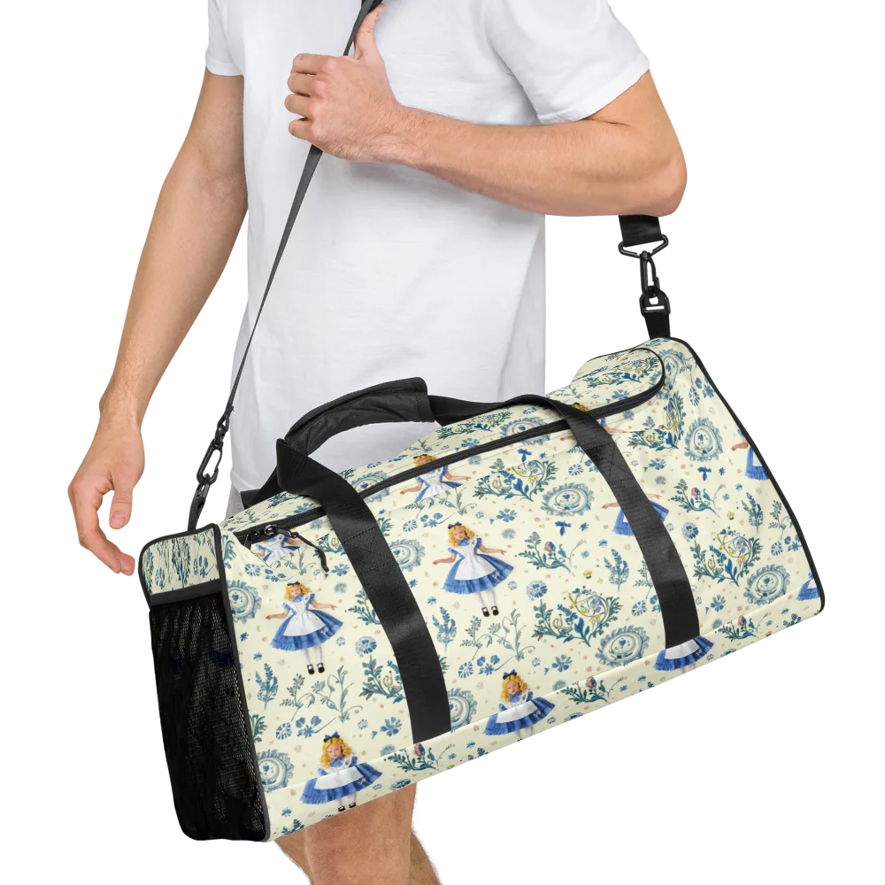 Wonderland Herbarium on Duffle Bag — Right Front