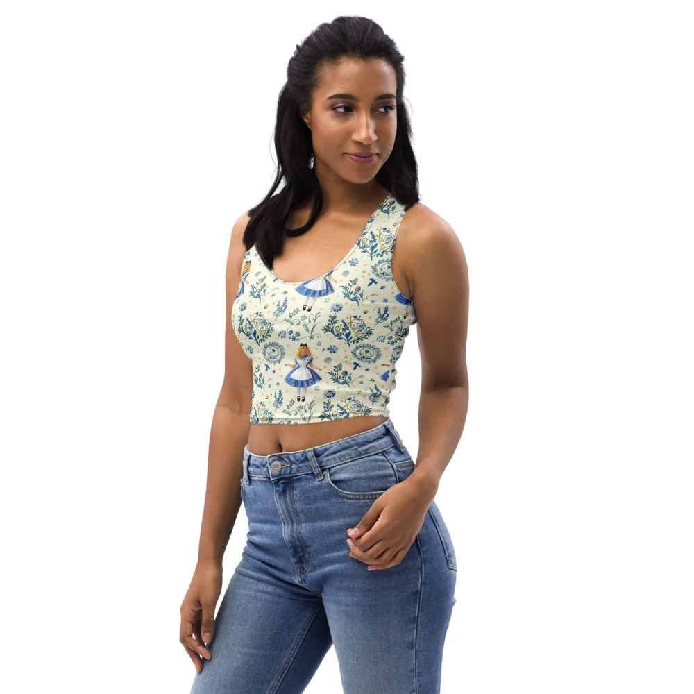 Wonderland Herbarium on Crop Top — Left Front