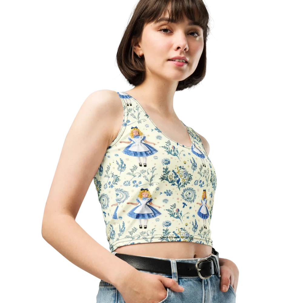 Wonderland Herbarium on Crop Top — Right Front
