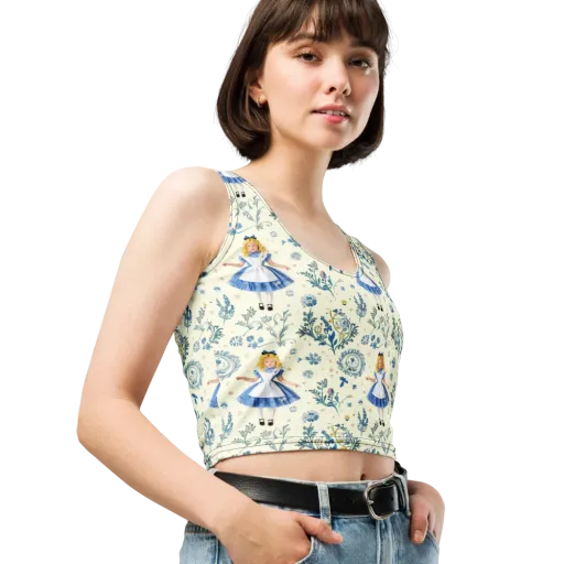 Wonderland Herbarium on a Crop Top