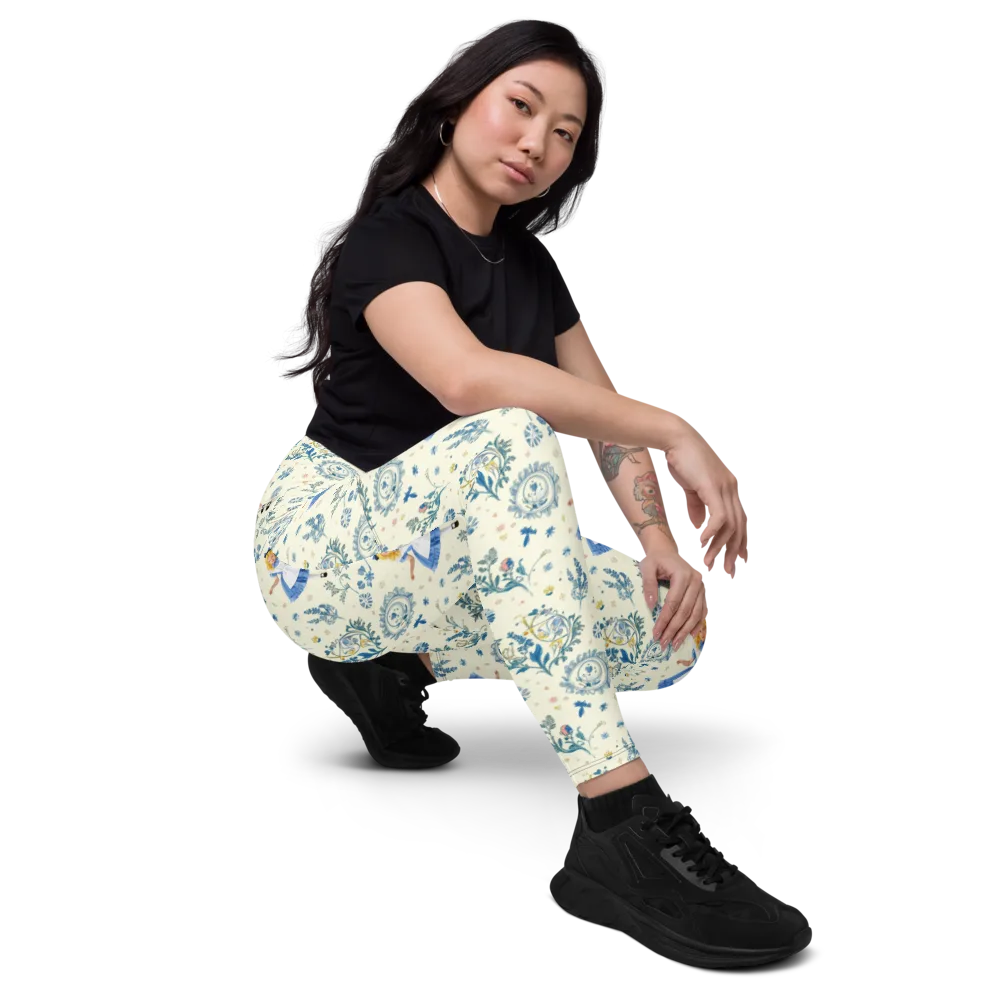 Wonderland Herbarium on Leggings with Pockets — Right Front