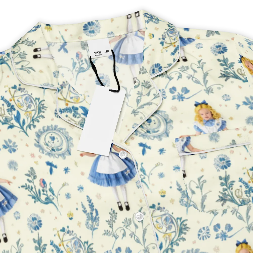 Wonderland Herbarium on Women's Short Sleeve Pajama Top — Product details