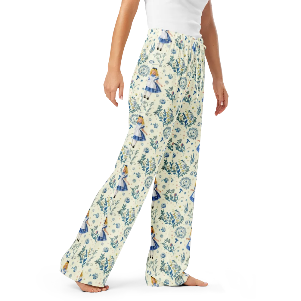 Wonderland Herbarium on Women's Pajama Pants — Right Front