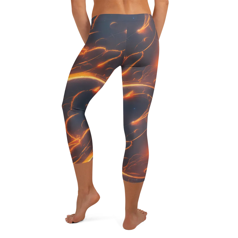 Inferno Spirals on Capri Leggings — Back