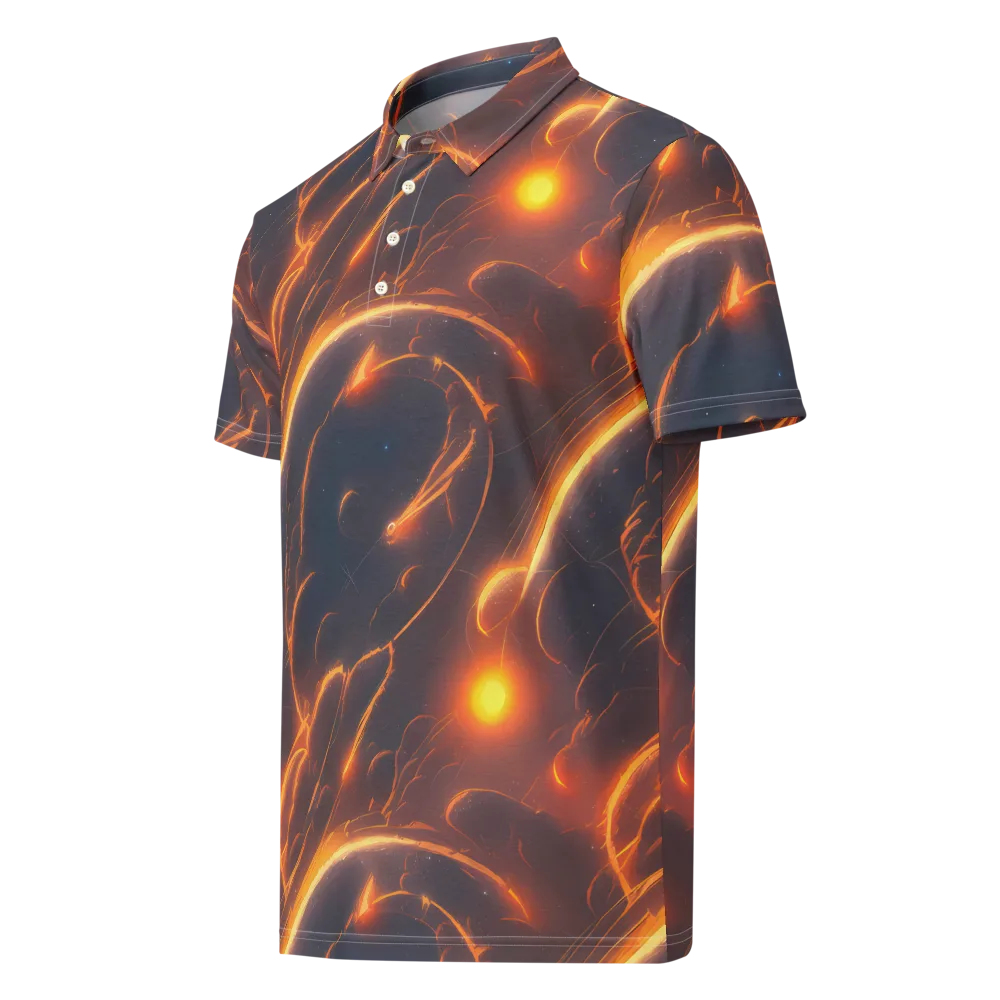 Inferno Spirals on Men's Slim Fit Polo Shirt — Left Front