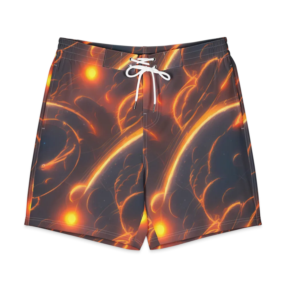 Inferno Spirals on Men's Board Shorts — Front